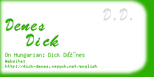 denes dick business card